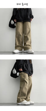 [3-tier length] [S–2XL] Dwatan Tan Cotton Wide Cargo Pants (5 colors)