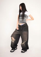 (UNISEX)トーントワイライトブラックデニム