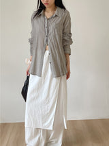 Block Stripe Loose Fit Shirt