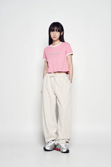 25SS スネークイニシャルリンガークロップ半袖Tシャツ パステルピンク