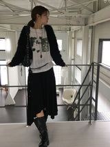  Embossing flare unbal skirt