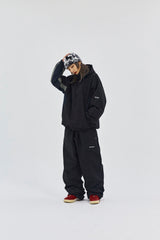 BASIC LOGO WIDE TRACK PANTS BLACK
