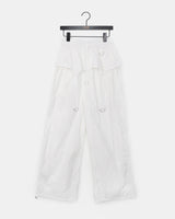 Corit keyring layered nylon two-way banding wide long pants