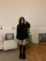 [UNISEX]Snowa cable Fleece Long Sleeve Hoodie 