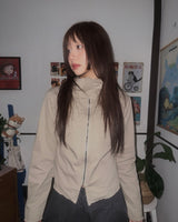 (2color) High-Neck Cut-Off Cotton Jacket