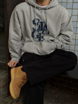 Denim stage fleece hoodie