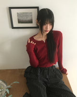 Halve Twisted Round Knit Cardigan