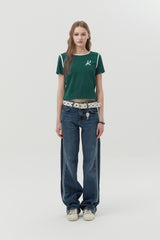グラフィックリンガーTシャツ [GREEN]