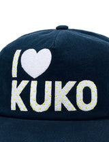 I❤︎KUKO ドット5パネルキャップ_ネイビーイエロー