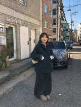 Pump Check Color Matching Hood Bomber Padding Jumper