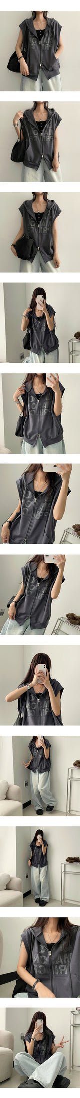 Poltet Two-Way Hooded Vest Zip-Up