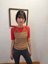トライアングルメッシュトップス