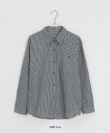 Hiche Stripe Basic Pocket Shirt