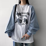 Oat boxy raglan cat sweatshirt