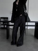 [unisex] pintuck wide laser slacks