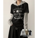 スタービンテージプリントレイヤードフーディ