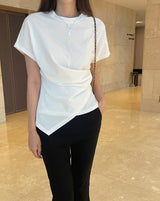Chable Shirring Wrap Span Short Sleeve T-Shirt