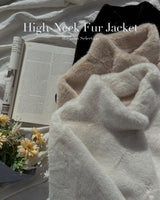 High neck fur jacket