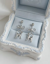 Kitty and Bow Piercing - Silver Color