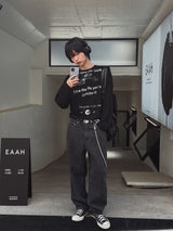 Carry Of Back Lettering Denim Pants
