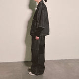 reverse Terry Pocket Denim Jacket_black