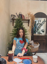 Love Blue Cotton Short Sleeve T-shirt
