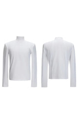 Embroidered Spine Mock Neck Tee
