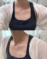 ラベンダーコインネックレス