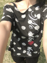 シンクルドットワンショルダーショートスリーブTシャツ (4c)