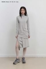 Mock Neck Tee / Mint Grey