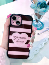 Whipping Stripe phone case - choco (black glass) - standard(non-magsafe)