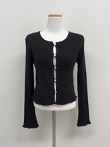 Ella Ribbed Frill Knit Cardigan