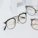 Knouun Round titanium glasses CODE. 104. B Black N Gold