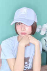 KIRI SKULL PATCH T-SHIRT (BLUE)