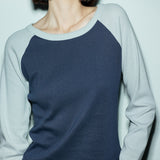 C RAGLAN LONG SLEEVE T-SHIRT_NAVY