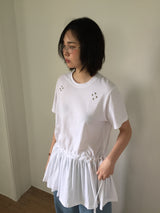 アイレットフリルクルーネックTシャツ (3color)
