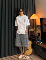 Big Pocket Zip Wash Bermuda Pants 2COLOR