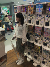 シフォンチェックミディスカート (2color)