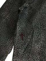 SIGNATURE WASHED AND DISTRESSED LEOPARD PRINT LONG SLEEVE SHIRT