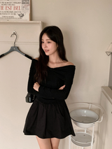 #LH Ribbon Off Shoulder Wool Knit (2color)
