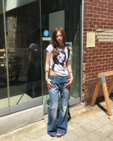 Lowrise rosy bootscut denim pants