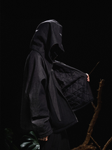 RELABEL 24AW Butterfly-Touch Machete Cuffs Masked Hooded Knit Denim Patchwork Cotton Jacket