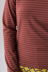 ストライプウールTシャツ [Red]