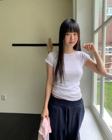 チートンスリムフィットラウンドシースルーTシャツ