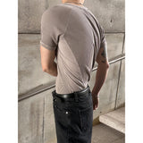 [MUSCLE FIT] Pigment mesh golgi half knit t-shirts(4color)