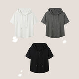 Fine V-neck Burton Hooded Short Sleeve Tee (3 colors)