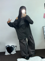 PINTUCK BANDING COTTON DENIM LONG PANTS 🩵🩷🤎3COLOR