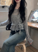 See-through Bustier Layered Strap Wool Knit (5color)