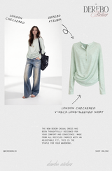 Mint Loose Stripe Long Sleeve T-shirt
