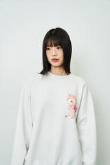 CECグラフィックロゴスウェットシャツ(ホワイト/起毛)